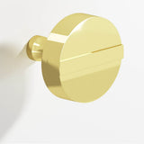 Colonial Bronze - 1.25'' diameter Round, striped Cabinet Knob with tapered post hand finished in Polished Brass and Polished Brass - Polished Brass,Polished Brass