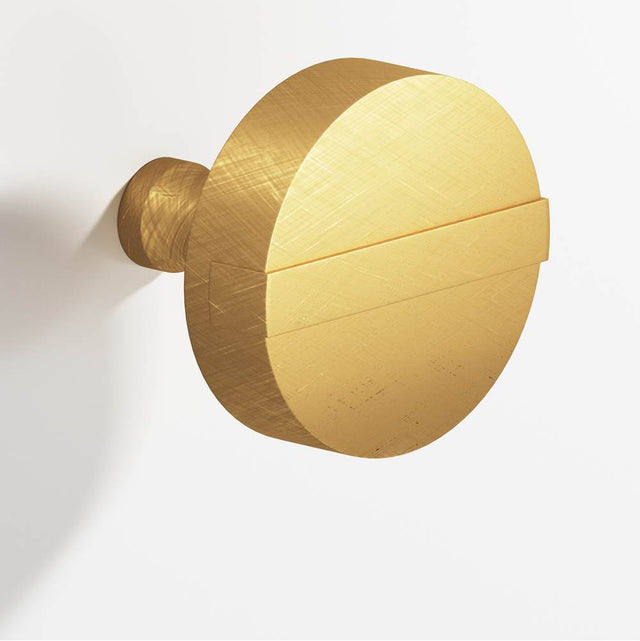 Colonial Bronze - 1.25'' diameter Round, striped Cabinet Knob with tapered post hand finished in Weathered Brass and Weathered Brass - Weathered Brass,Weathered Brass