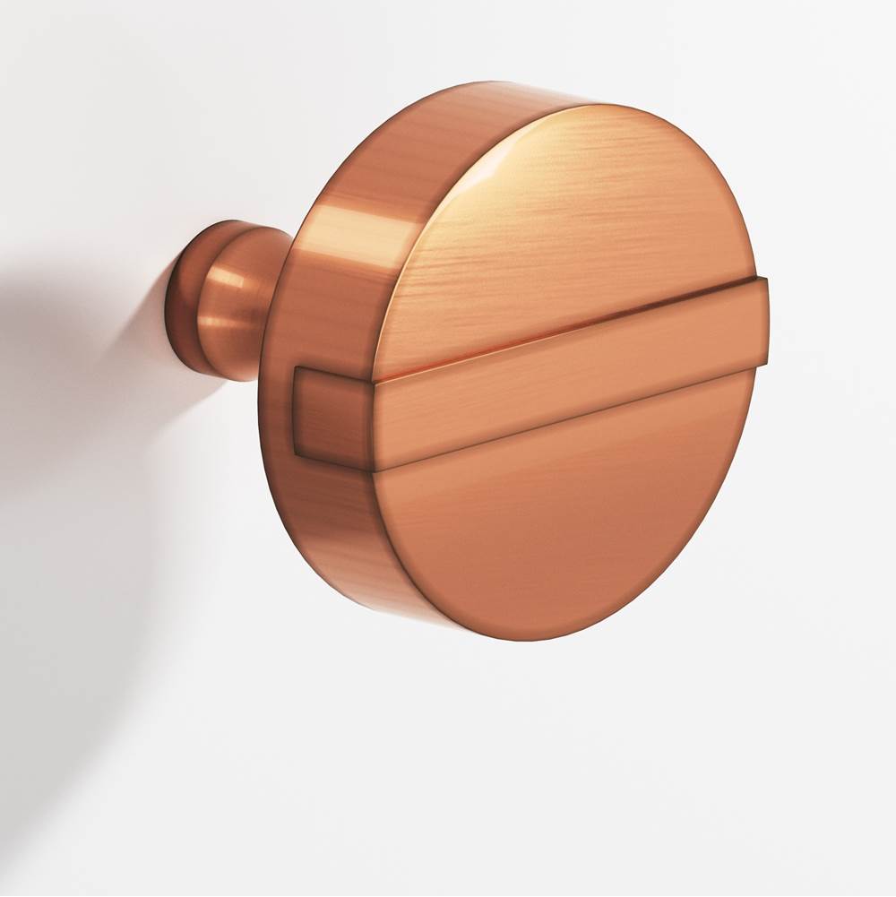 Colonial Bronze - 1.5'' diameter Round, striped Cabinet Knob with tapered post hand finished in Antique Copper and Antique Copper - Antique Copper,Antique Copper
