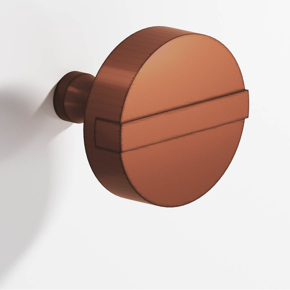 Colonial Bronze - 1.5'' diameter Round, striped Cabinet Knob with tapered post hand finished in Matte Antique Copper and Matte Antique Copper - Matte Antique Copper,Matte Antique Copper