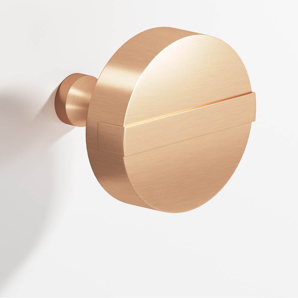Colonial Bronze - 1.25'' diameter Round, striped Cabinet Knob with tapered post hand finished in Satin Bronze and Satin Bronze - Satin Bronze,Satin Bronze