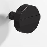 Colonial Bronze - 1.5'' diameter Round, striped Cabinet Knob with tapered post hand finished in Satin Black and Satin Black - Satin Black,Satin Black