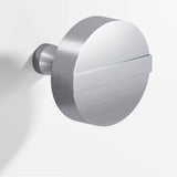 Colonial Bronze - 1.25'' diameter Round, striped Cabinet Knob with tapered post hand finished in Satin Chrome and Satin Chrome - Satin Chrome,Satin Chrome