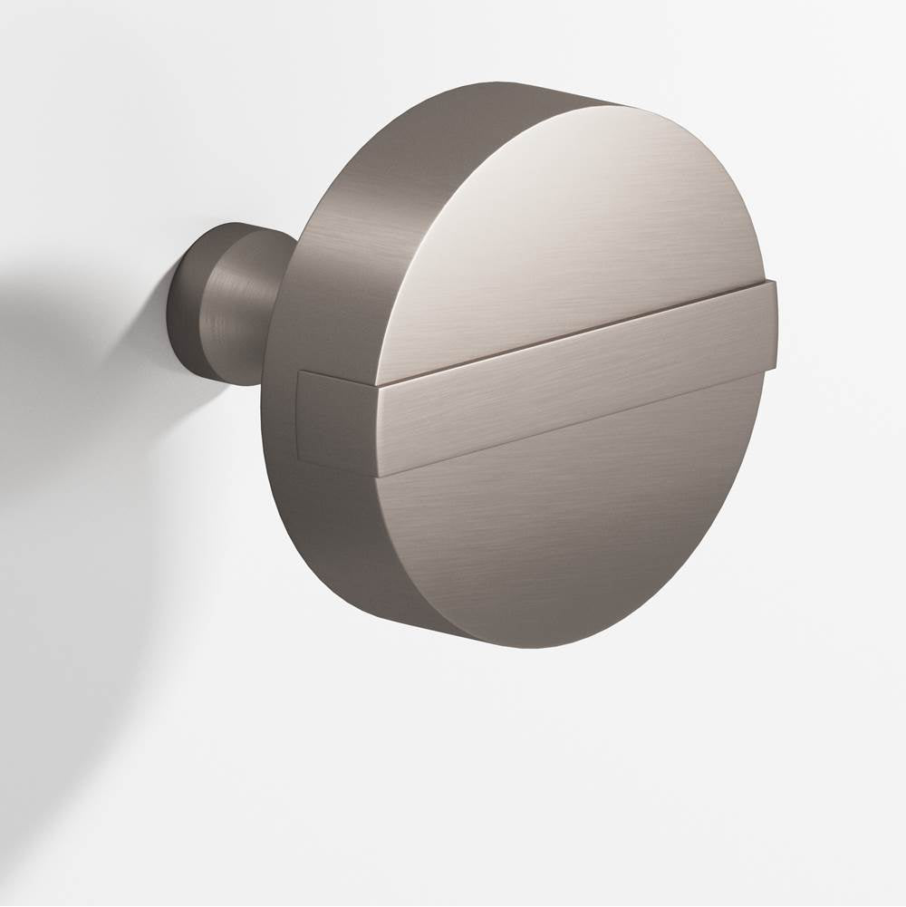 Colonial Bronze - 1.5'' diameter Round, striped Cabinet Knob with tapered post hand finished in Pewter and Pewter - Pewter,Pewter