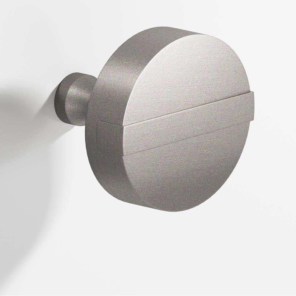 Colonial Bronze - 1.25'' diameter Round, striped Cabinet Knob with tapered post hand finished in Frost Nickel  and Frost Nickel - Frost Nickel,Frost Nickel