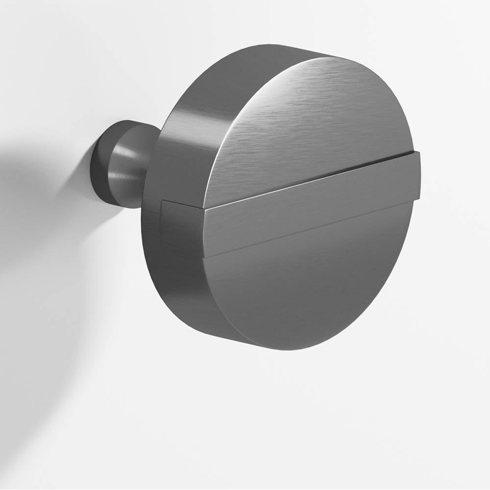 Colonial Bronze - 1.25'' diameter Round, striped Cabinet Knob with tapered post hand finished in Graphite and Graphite - Graphite,Graphite