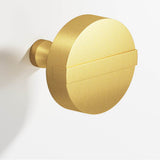 Colonial Bronze - 1.5'' diameter Round, striped Cabinet Knob with tapered post hand finished in Frost Brass  and Frost Brass - Frost Brass,Frost Brass