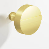 Colonial Bronze - 1.25'' diameter Round, striped Cabinet Knob with tapered post hand finished in Matte Satin Brass and Matte Satin Brass - Matte Satin Brass,Matte Satin Brass
