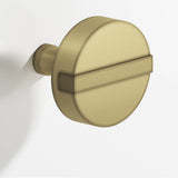 Colonial Bronze - 1.5'' diameter Round, striped Cabinet Knob with tapered post hand finished in Matte Antique Satin Brass and Matte Antique Satin Brass - Matte Antique Satin Brass,Matte Antique Satin Brass