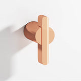 Colonial Bronze - 1.875'' overall, 0.75'' diameter Round, offset and striped T Cabinet Knob, Back-to-Back Shower Door Knob Kit hand finished in Polished Copper and Polished Copper - Polished Copper,Polished Copper