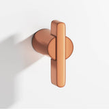 Colonial Bronze - 1.875'' overall, 0.75'' diameter Round, offset and striped T Cabinet Knob, Back-to-Back Shower Door Knob Kit hand finished in Antique Copper and Antique Copper - Antique Copper,Antique Copper