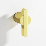 Colonial Bronze - 1.875'' overall, 0.75'' diameter Round, offset and striped T Cabinet Knob, Back-to-Back Shower Door Knob Kit hand finished in Unlacquered Polished Brass and Unlacquered Polished Brass - Unlacquered Polished Brass,Unlacquered Polished Brass