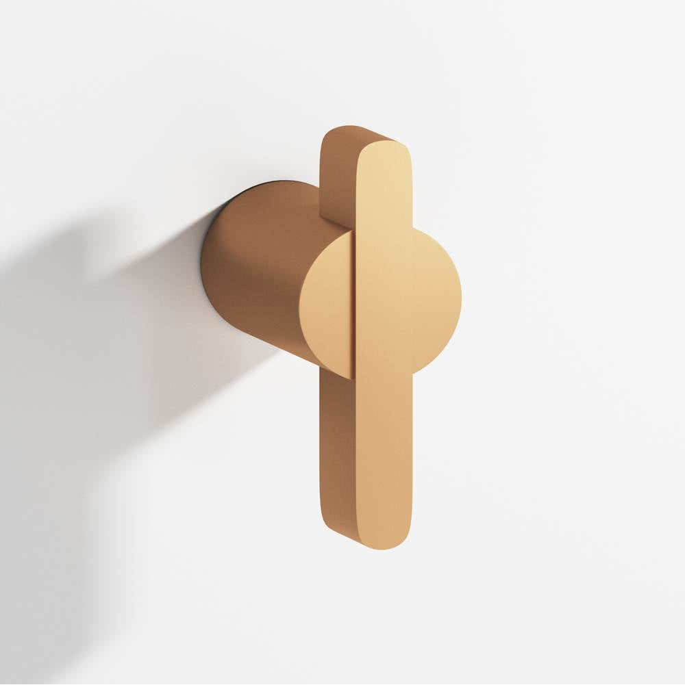 Colonial Bronze - 1.875'' overall, 0.75'' diameter Round, offset and striped T Cabinet Knob, Back-to-Back Shower Door Knob Kit hand finished in Matte Satin Bronze and Matte Satin Bronze - Matte Satin Bronze,Matte Satin Bronze