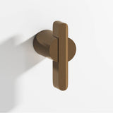 Colonial Bronze - 1.875'' overall, 0.75'' diameter Round, offset and striped T Cabinet Knob, Back-to-Back Shower Door Knob Kit hand finished in Light Statuary Bronze and Light Statuary Bronze - Light Statuary Bronze,Light Statuary Bronze