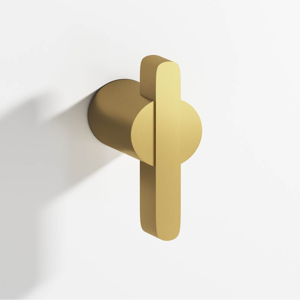 Colonial Bronze - 1.875'' overall, 0.75'' diameter Round, offset and striped T Cabinet Knob, Back-to-Back Shower Door Knob Kit hand finished in Satin Copper and Unlacquered Polished Brass - Satin Copper,Unlacquered Polished Brass