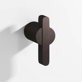 Colonial Bronze - 1.875'' overall, 0.75'' diameter Round, offset and striped T Cabinet Knob, Back-to-Back Shower Door Knob Kit hand finished in Matte Dark Statuary Bronze and Matte Dark Statuary Bronze - Matte Dark Statuary Bronze,Matte Dark Statuary Bronze