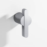 Colonial Bronze - 1.875'' overall, 0.75'' diameter Round, offset and striped T Cabinet Knob, Back-to-Back Shower Door Knob Kit hand finished in Satin Chrome and Satin Chrome - Satin Chrome,Satin Chrome