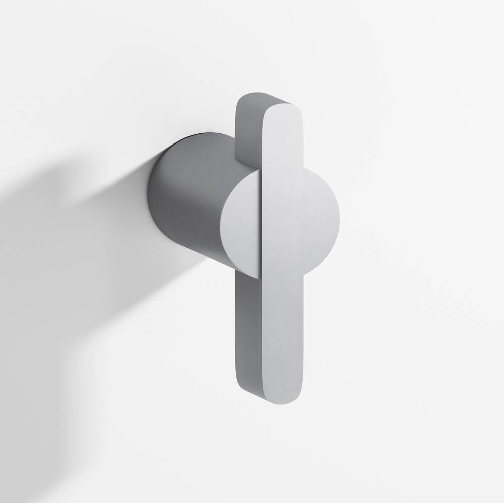 Colonial Bronze - 1.875'' overall, 0.75'' diameter Round, offset and striped T Cabinet Knob, Back-to-Back Shower Door Knob Kit hand finished in Matte Satin Chrome and Matte Satin Chrome - Matte Satin Chrome,Matte Satin Chrome