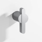 Colonial Bronze - 1.875'' overall, 0.75'' diameter Round, offset and striped T Cabinet Knob, Back-to-Back Shower Door Knob Kit hand finished in Matte Satin Chrome and Matte Satin Chrome - Matte Satin Chrome,Matte Satin Chrome