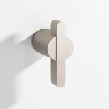 Colonial Bronze - 1.875'' overall, 0.75'' diameter Round, offset and striped T Cabinet Knob, Back-to-Back Shower Door Knob Kit hand finished in Matte Satin Nickel and Matte Satin Nickel - Matte Satin Nickel,Matte Satin Nickel