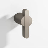Colonial Bronze - 1.875'' overall, 0.75'' diameter Round, offset and striped T Cabinet Knob, Back-to-Back Shower Door Knob Kit hand finished in Matte Pewter and Matte Pewter - Matte Pewter,Matte Pewter