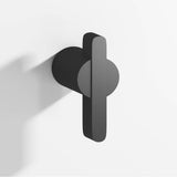 Colonial Bronze - 1.875'' overall, 0.75'' diameter Round, offset and striped T Cabinet Knob, Back-to-Back Shower Door Knob Kit hand finished in Matte Graphite and Matte Graphite - Matte Graphite,Matte Graphite