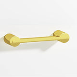 Colonial Bronze - 0.25 x 0.375'' diameter custom length Rectangular Pull fully encapsulated by round posts hand finished in French Gold and French Gold - French Gold,French Gold