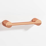 Colonial Bronze - 8'' center-to-center, 8.75'' overall, 0.25 x 0.375'' Rectangular Cabinet Pull fully encapsulated by round posts hand finished in Polished Copper and Polished Copper - Polished Copper,Polished Copper
