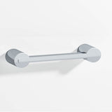 Colonial Bronze - 4'' center-to-center, 4.75'' overall, 0.25 x 0.375'' Rectangular Cabinet Pull fully encapsulated by round posts hand finished in Polished Chrome and Polished Chrome - Polished Chrome,Polished Chrome