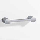 Colonial Bronze - 3.5'' center-to-center, 4.25'' overall, 0.25 x 0.375'' Rectangular Cabinet Pull fully encapsulated by round posts hand finished in Satin Chrome and Satin Chrome - Satin Chrome,Satin Chrome