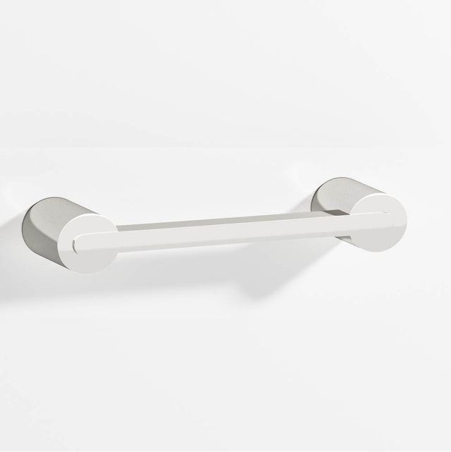 Colonial Bronze - 5'' center-to-center, 5.75'' overall, 0.25 x 0.375'' Rectangular Cabinet Pull fully encapsulated by round posts hand finished in Polished Nickel and Polished Nickel - Polished Nickel,Polished Nickel