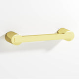 Colonial Bronze - 3.5'' center-to-center, 4.25'' overall, 0.375 x 0.25'' Rectangular Cabinet Pull fully encapsulated by round posts hand finished in Polished Brass and Polished Brass - Polished Brass,Polished Brass