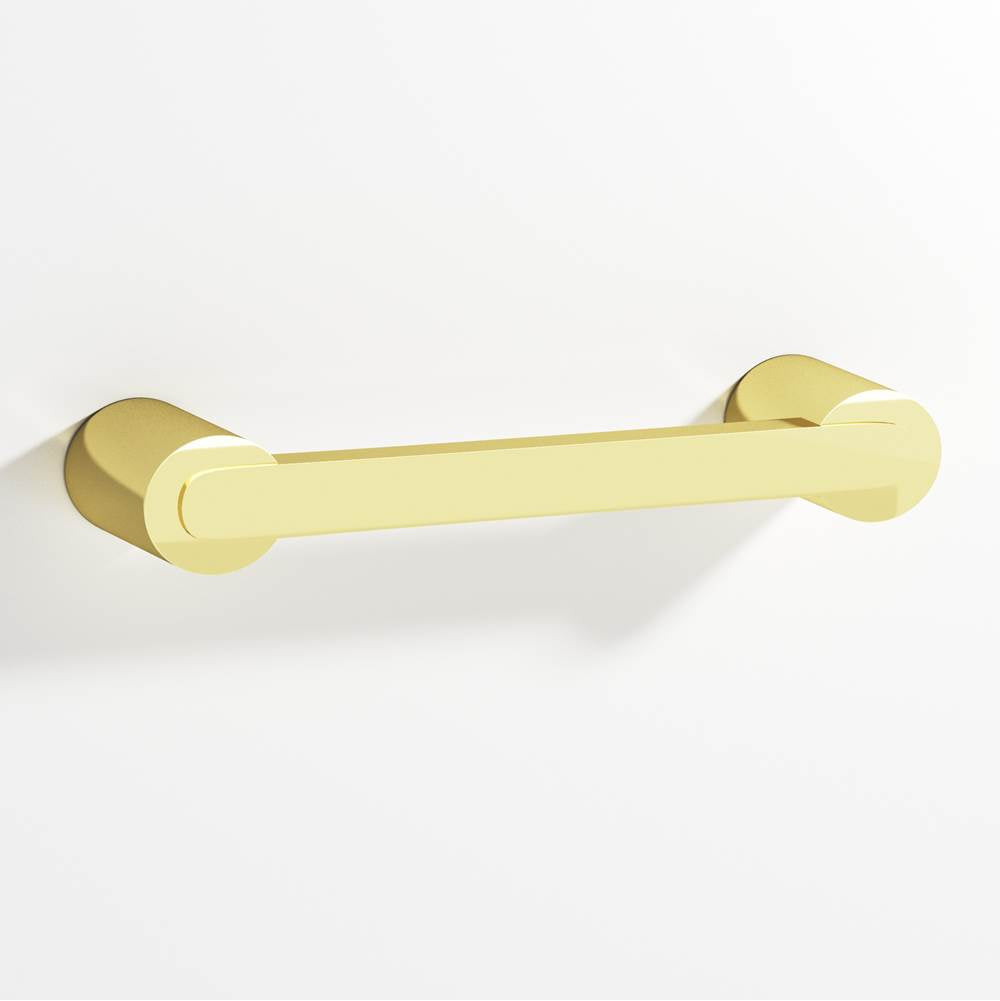 Colonial Bronze - 5'' center-to-center, 5.75'' overall, 0.375 x 0.25'' Rectangular Cabinet Pull fully encapsulated by round posts hand finished in Polished Brass and Polished Brass - Polished Brass,Polished Brass