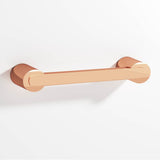 Colonial Bronze - 3.5'' center-to-center, 4.25'' overall, 0.375 x 0.25'' Rectangular Cabinet Pull fully encapsulated by round posts hand finished in Polished Copper and Polished Copper - Polished Copper,Polished Copper