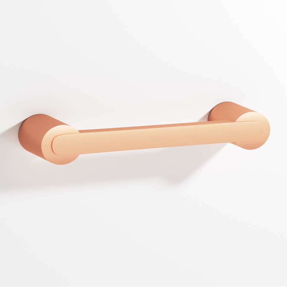 Colonial Bronze - 3.5'' center-to-center, 4.25'' overall, 0.375 x 0.25'' Rectangular Cabinet Pull fully encapsulated by round posts hand finished in Matte Satin Copper and Matte Satin Copper - Matte Satin Copper,Matte Satin Copper