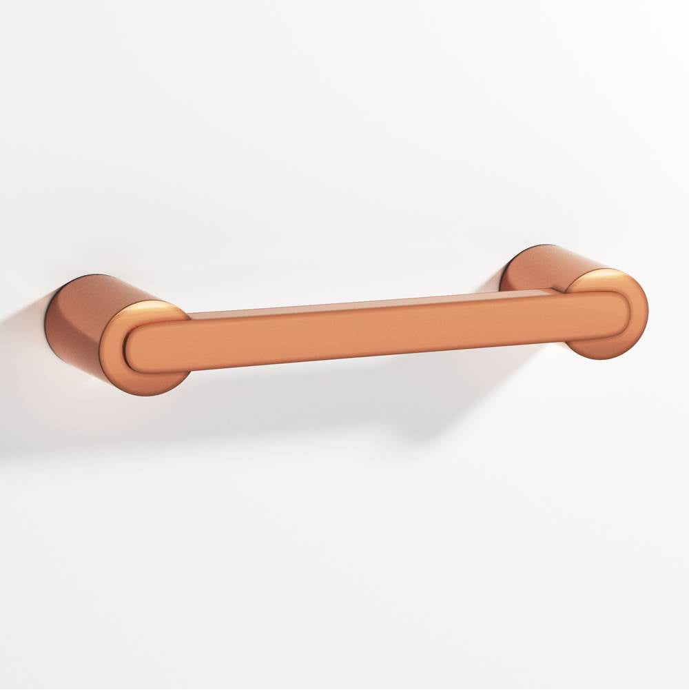 Colonial Bronze - 3.5'' center-to-center, 4.25'' overall, 0.375 x 0.25'' Rectangular Cabinet Pull fully encapsulated by round posts hand finished in Antique Copper and Antique Copper - Antique Copper,Antique Copper