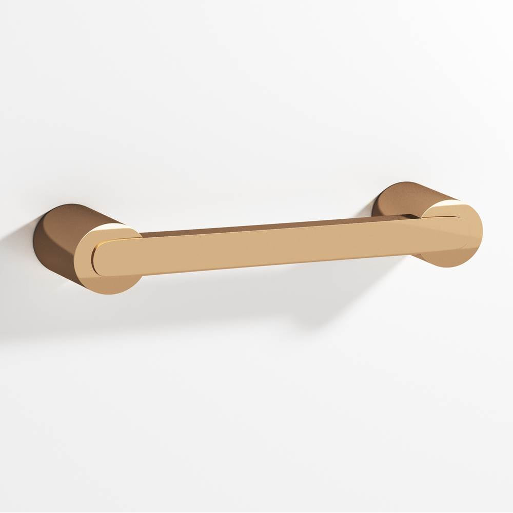 Colonial Bronze - 6'' center-to-center, 6.75'' overall, 0.375 x 0.25'' Rectangular Cabinet Pull fully encapsulated by round posts hand finished in Polished Bronze and Polished Bronze - Polished Bronze,Polished Bronze
