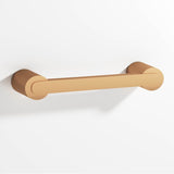Colonial Bronze - 8'' center-to-center, 8.75'' overall, 0.375 x 0.25'' Rectangular Cabinet Pull fully encapsulated by round posts hand finished in Matte Satin Bronze and Matte Satin Bronze - Matte Satin Bronze,Matte Satin Bronze