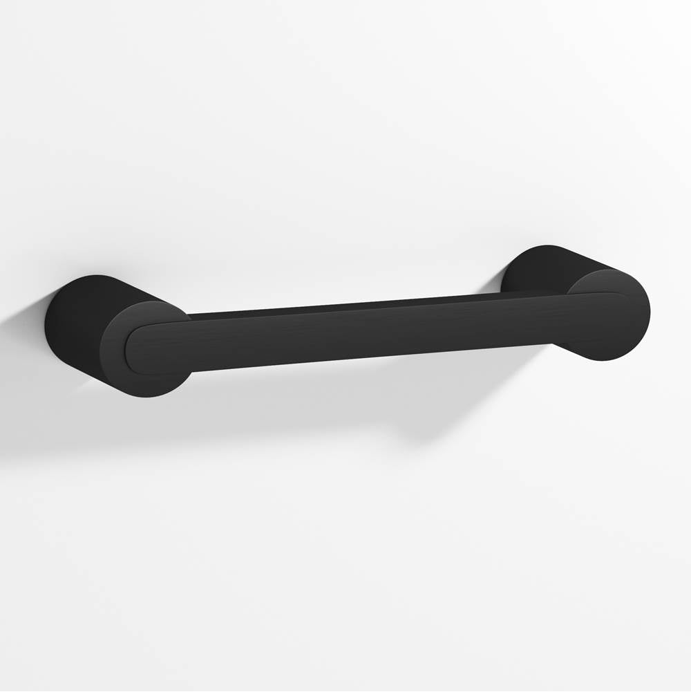 Colonial Bronze - 3.5'' center-to-center, 4.25'' overall, 0.375 x 0.25'' Rectangular Cabinet Pull fully encapsulated by round posts hand finished in Matte Satin Black and Matte Satin Black - Matte Satin Black,Matte Satin Black
