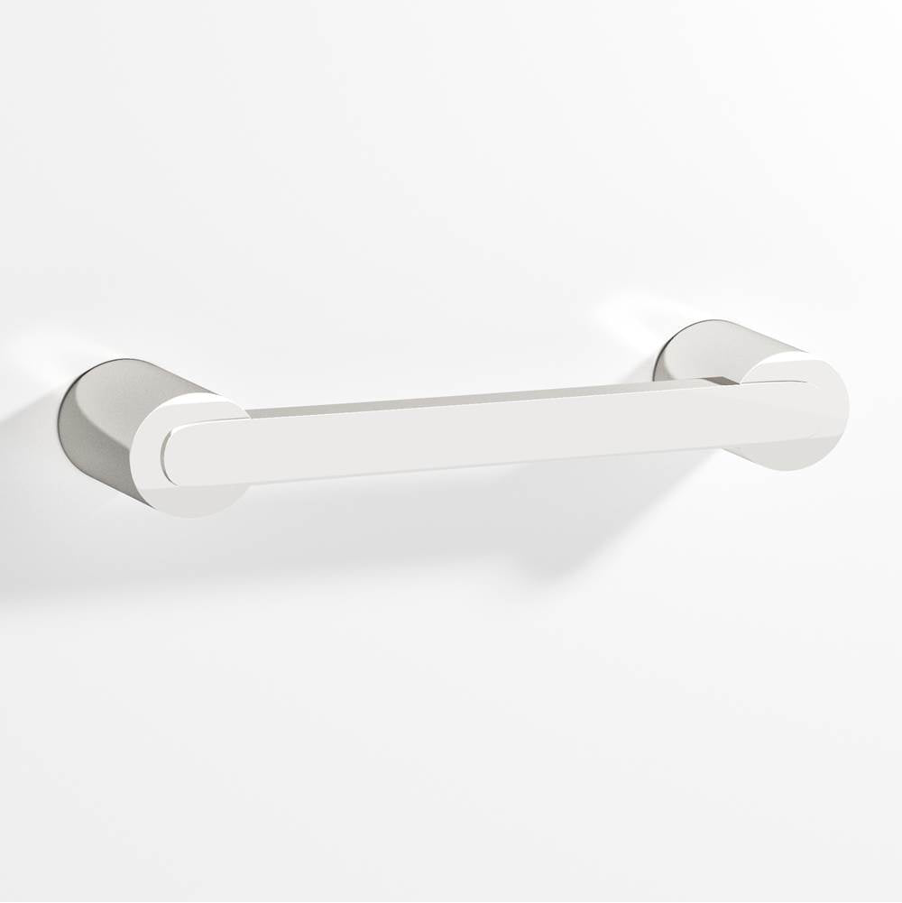 Colonial Bronze - 8'' center-to-center, 8.75'' overall, 0.375 x 0.25'' Rectangular Cabinet Pull fully encapsulated by round posts hand finished in Polished Nickel and Polished Nickel - Polished Nickel,Polished Nickel