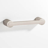 Colonial Bronze - 4'' center-to-center, 4.75'' overall, 0.375 x 0.25'' Rectangular Cabinet Pull fully encapsulated by round posts hand finished in Matte Satin Nickel and Matte Satin Nickel - Matte Satin Nickel,Matte Satin Nickel