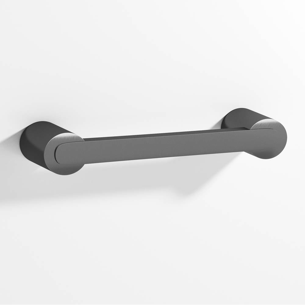 Colonial Bronze - 3.5'' center-to-center, 4.25'' overall, 0.375 x 0.25'' Rectangular Cabinet Pull fully encapsulated by round posts hand finished in Graphite and Graphite - Graphite,Graphite