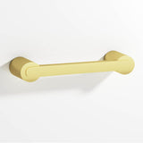 Colonial Bronze - 3'' center-to-center, 3.75'' overall, 0.375 x 0.25'' Rectangular Cabinet Pull fully encapsulated by round posts hand finished in Matte Satin Brass and Matte Satin Brass - Matte Satin Brass,Matte Satin Brass