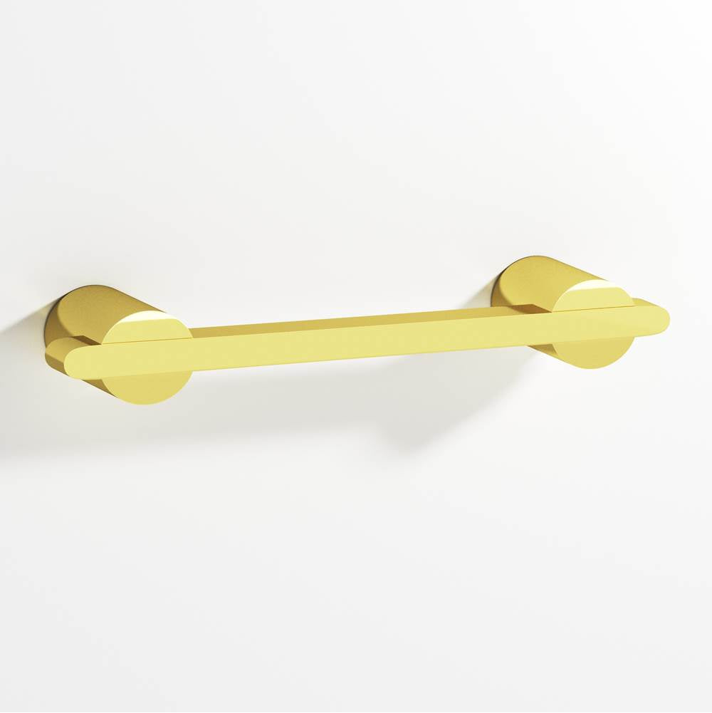 Colonial Bronze - 4'' center-to-center, 5.25'' overall, 0.25 x 0.375'' Rectangular Cabinet Pull partially encapsulated by round posts hand finished in French Gold and French Gold - French Gold,French Gold