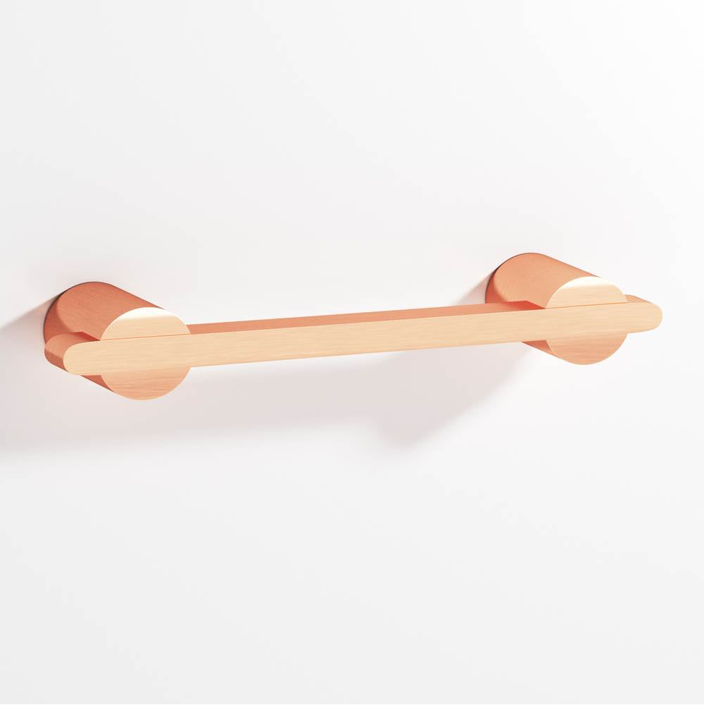 Colonial Bronze - 3'' center-to-center, 4.25'' overall, 0.25 x 0.375'' Rectangular Cabinet Pull partially encapsulated by round posts hand finished in Satin Copper and Satin Copper - Satin Copper,Satin Copper
