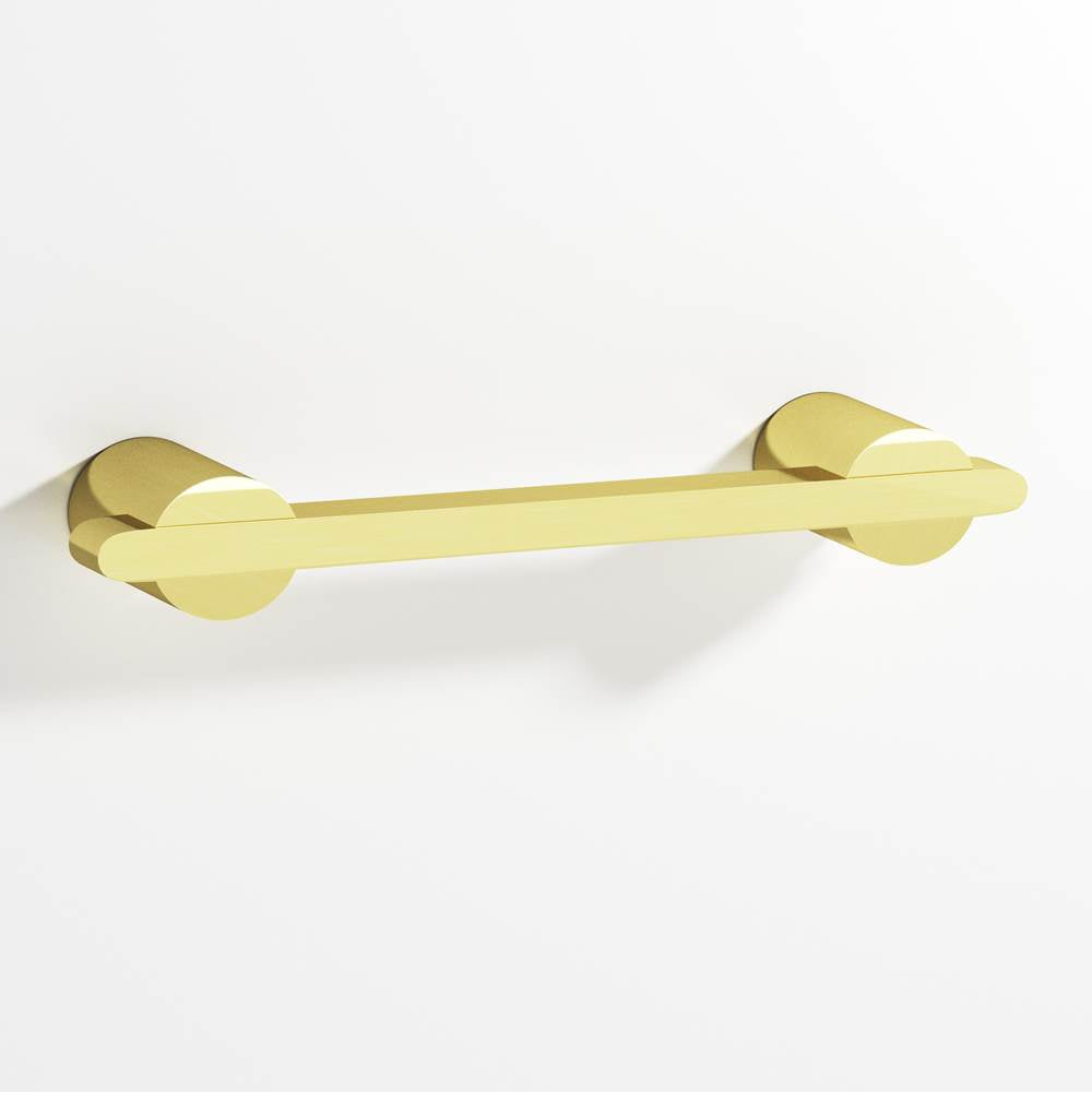Colonial Bronze - 0.25 x 0.375'' diameter custom length Rectangular Pull partially encapsulated by round posts hand finished in Unlacquered Polished Brass and Unlacquered Polished Brass - Unlacquered Polished Brass,Unlacquered Polished Brass