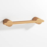 Colonial Bronze - 4'' center-to-center, 5.25'' overall, 0.25 x 0.375'' Rectangular Cabinet Pull partially encapsulated by round posts hand finished in Matte Satin Bronze and Matte Satin Bronze - Matte Satin Bronze,Matte Satin Bronze