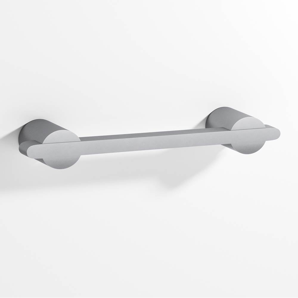 Colonial Bronze - 8'' center-to-center, 9.25'' overall, 0.25 x 0.375'' Rectangular Cabinet Pull partially encapsulated by round posts hand finished in Matte Satin Chrome and Matte Satin Chrome - Matte Satin Chrome,Matte Satin Chrome