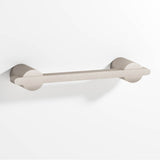 Colonial Bronze - 5'' center-to-center, 6.25'' overall, 0.25 x 0.375'' Rectangular Cabinet Pull partially encapsulated by round posts hand finished in Matte Satin Nickel and Matte Satin Nickel - Matte Satin Nickel,Matte Satin Nickel