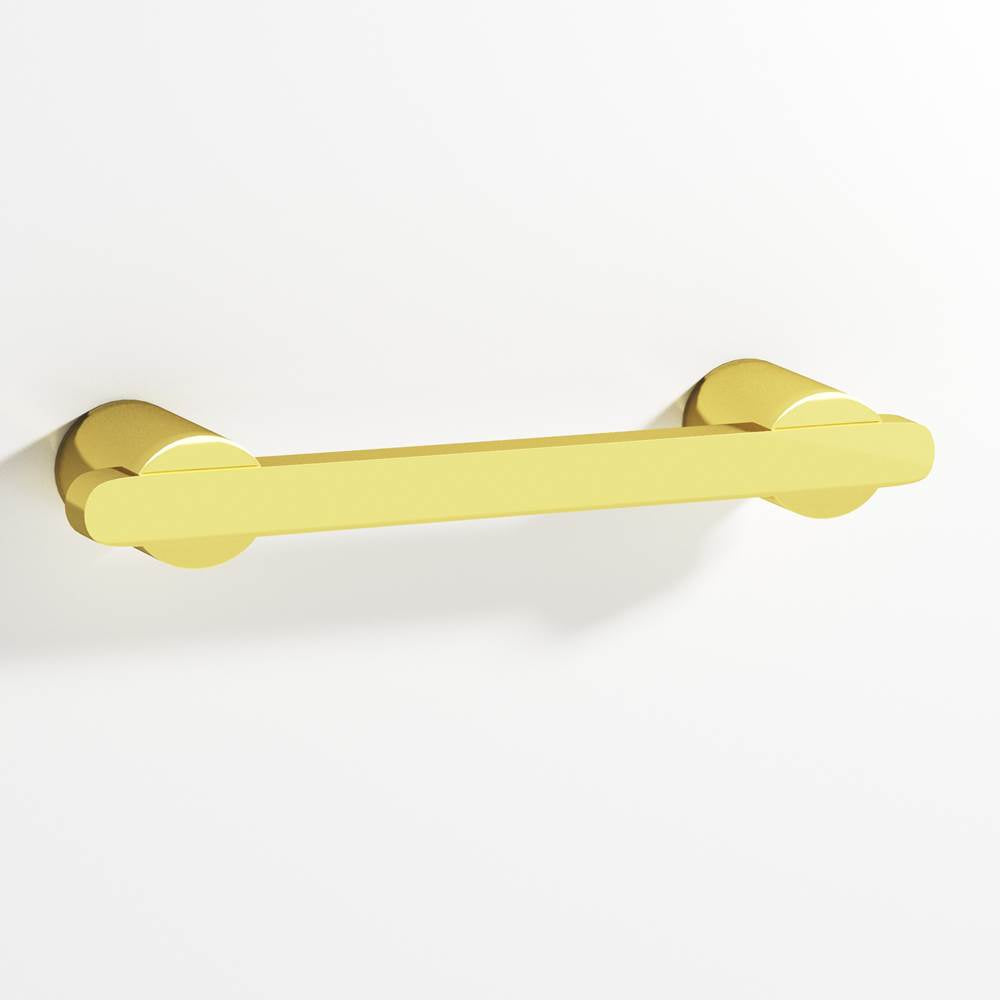 Colonial Bronze - 5'' center-to-center, 6.25'' overall, 0.375 x 0.25'' Rectangular Cabinet Pull partially encapsulated by round posts hand finished in French Gold and French Gold - French Gold,French Gold